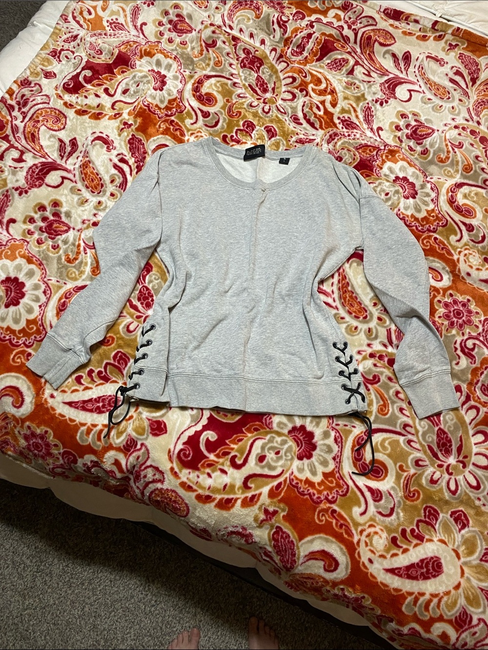 Scotch & Soda Light Gray Lace-Up Side Sweatshirt